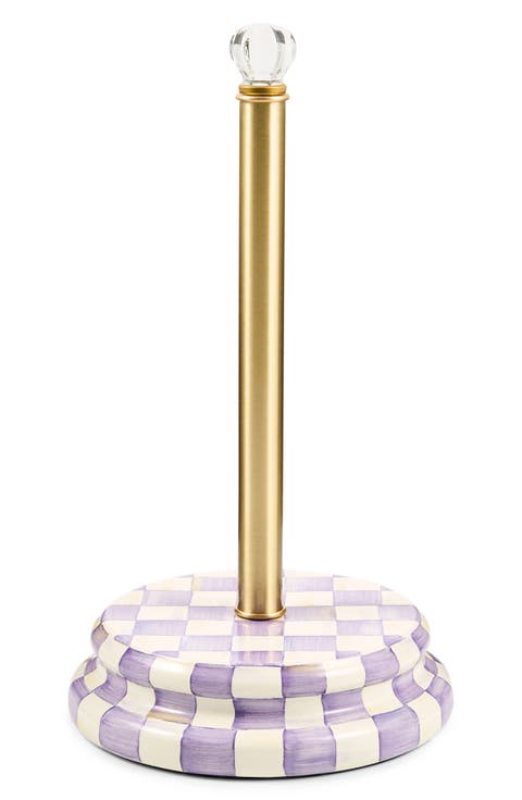 Violet Check Paper Towel Holder