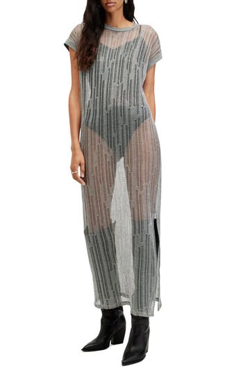 Allsaints Giana Open Knit Maxi Sweater Dress