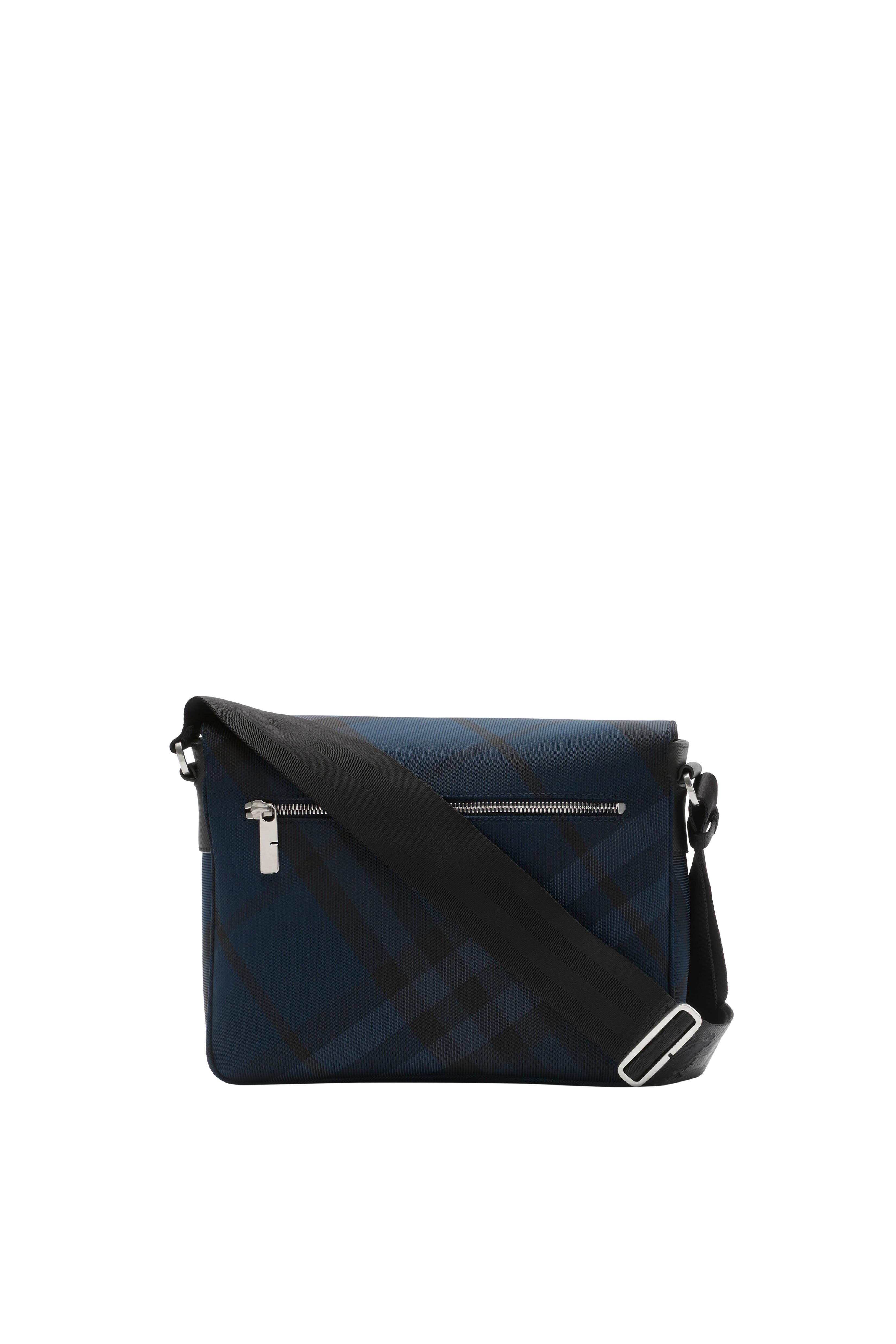Burberry Grid Messenger Bag, Alternate, color, Navy