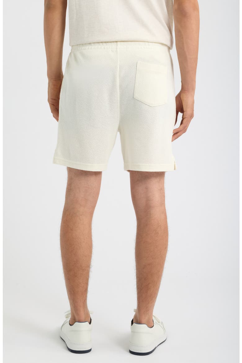 6-Inch Textured Pointelle Drawstring Shorts, Alternate, color, PALE CREAM