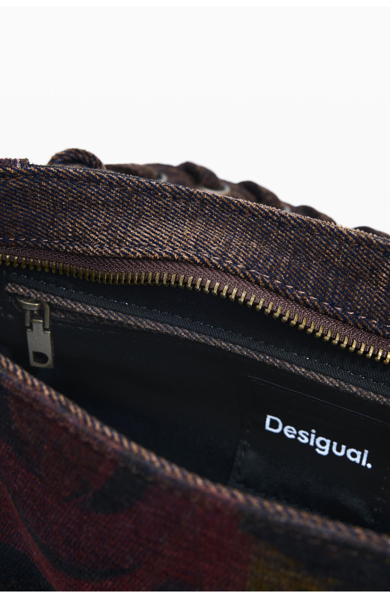 Desigual Graffiti Lips Denim Crossbody, Alternate, color, 