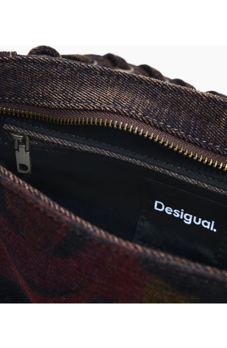 Desigual Graffiti Lips Denim Crossbody, Alternate, color,