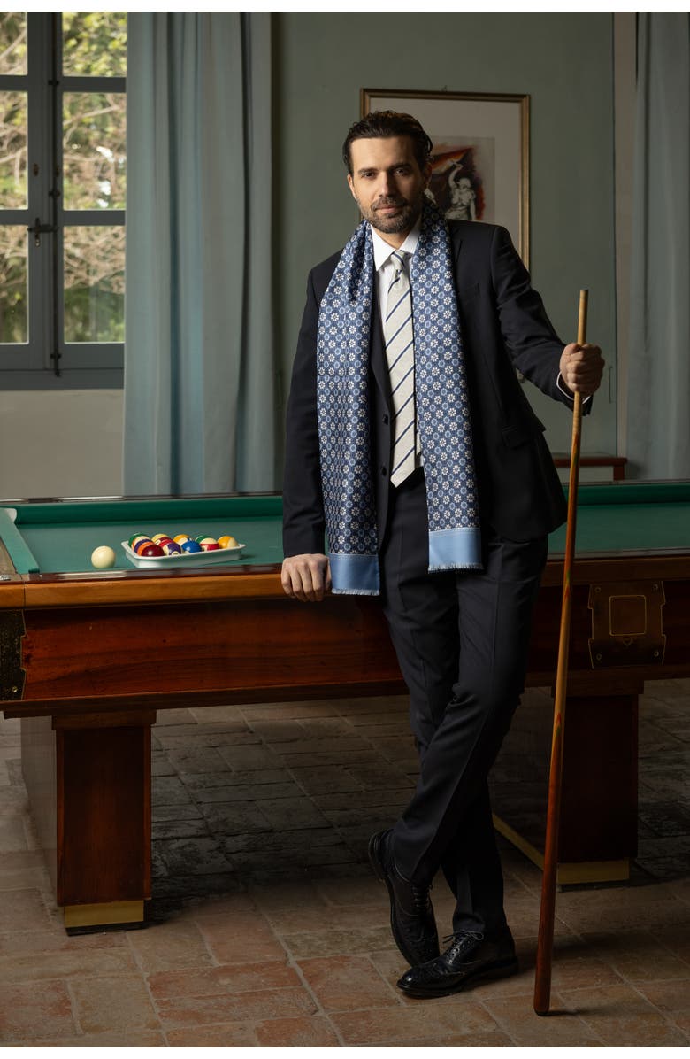 Elizabetta Appia - Silk Scarf for Men, Alternate, color, Blue