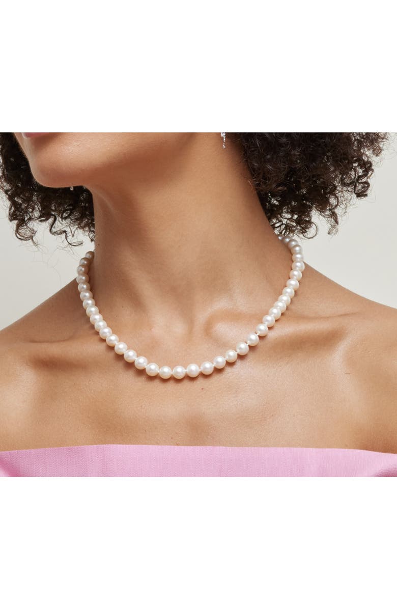 The Pearl Source Freshwater Pearl Necklace 7.5-8.5mm, Alternate, color, White Gold - Gabriella Clasp