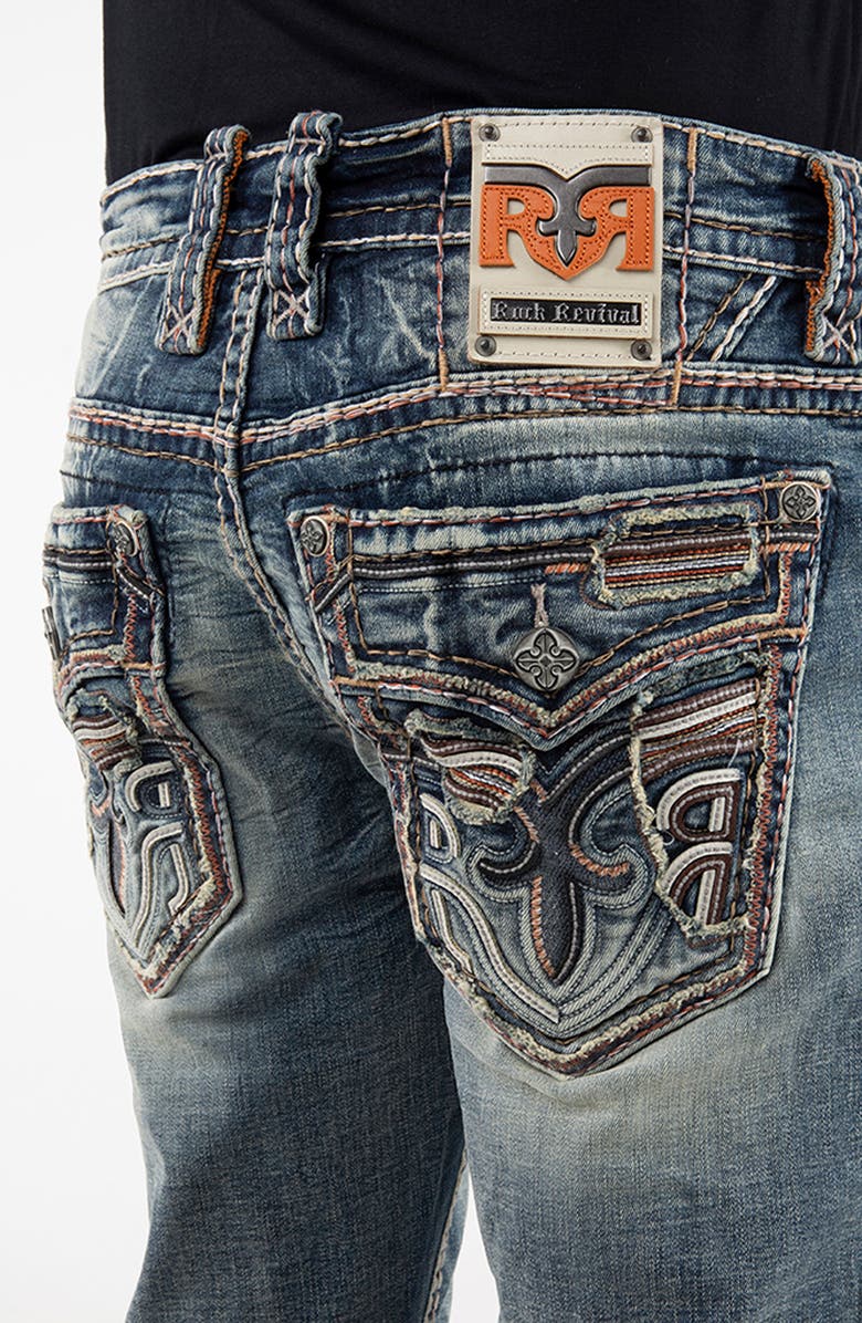 Rock Revival Alternative Rip & Repair Straight Leg Stretch Jeans, Alternate, color, 