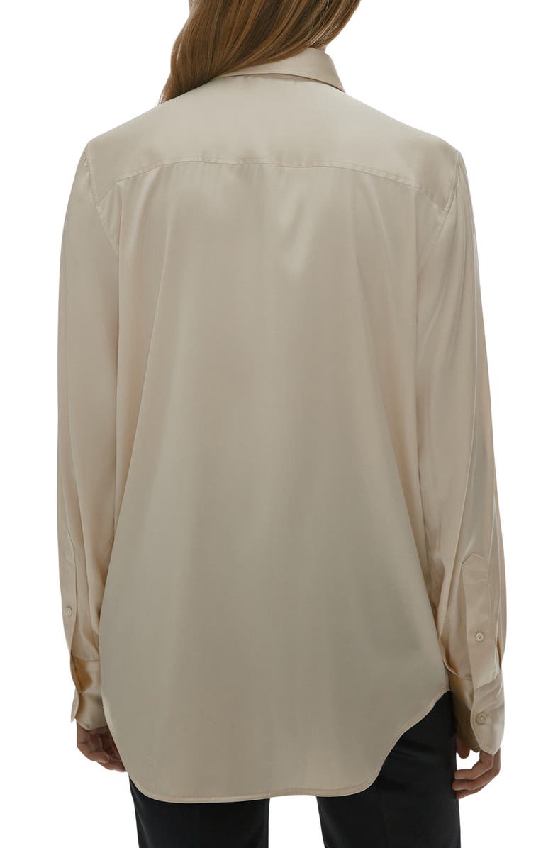Helmut Lang Core Silk Blend Button-Up Blouse, Alternate, color, 