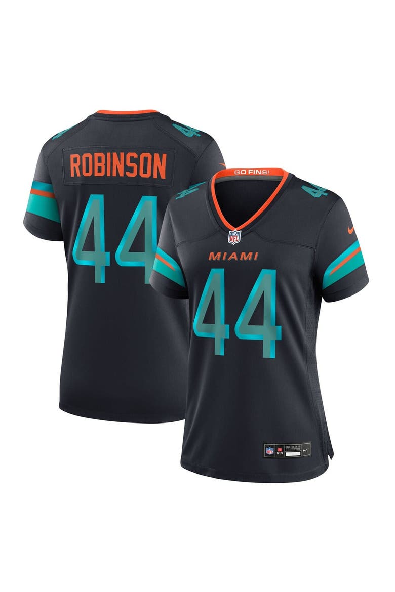 Women's Nike Chop Robinson Pitch Blue Miami Dolphins 2025 Rivalries Collection Game Jersey, Main, color, Navy