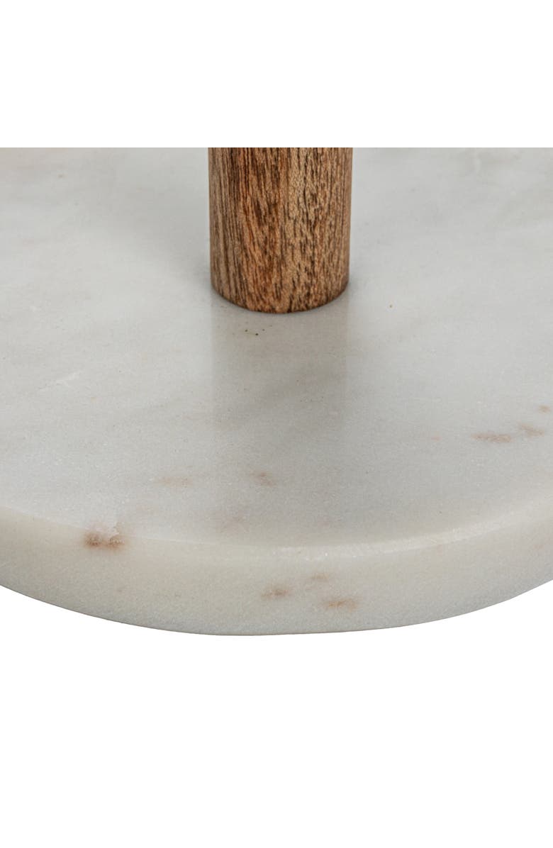 Storied Home Tall Mango Wood and Marble Mug Rack, Natural and White, Alternate, color, Natural