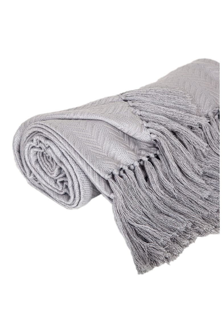Airi Chevron Fringe Throw Blanket, Alternate, color, SEAFOAM