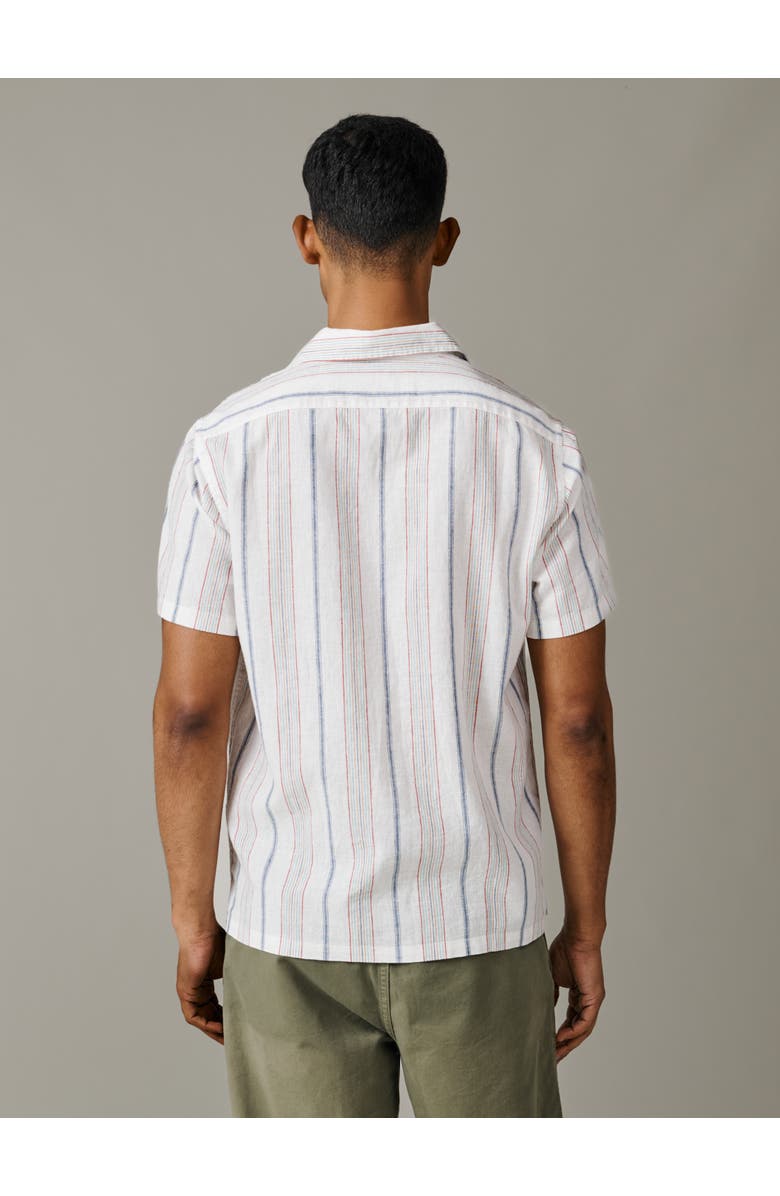Aubin Abbey Cuban Collar Short Sleeved Shirt, Alternate, color, White Mix Stripe