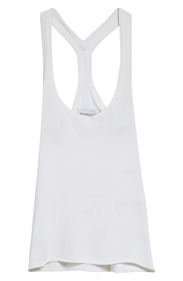 Brandon Maxwell The Raven Racerback Sweater Tank, Alternate, color, Optic White