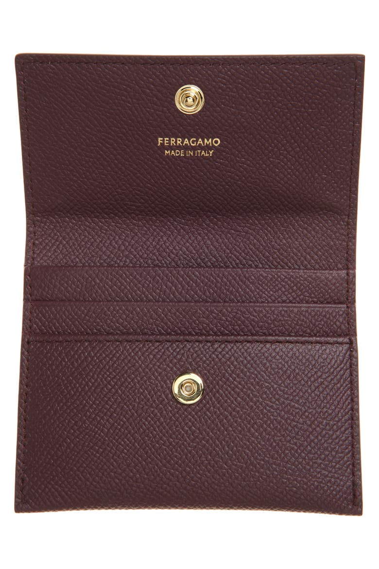 Double Gancio Leather Bifold Wallet, Alternate, color, PLUM