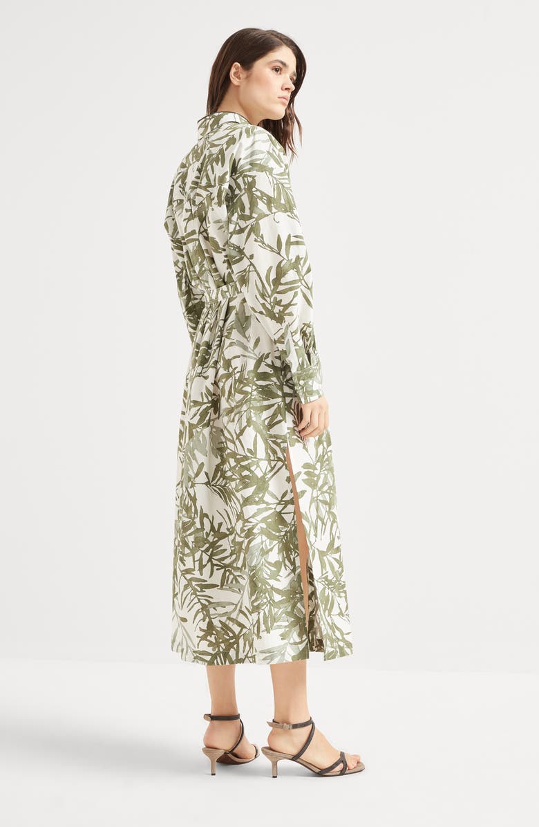 Brunello Cucinelli Herbarium Print chemisier dress, Alternate, color,