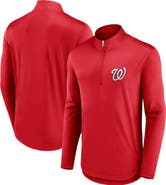 FANATICS Men's Fanatics Branded Red Washington Nationals Quarterback Quarter-Zip Top