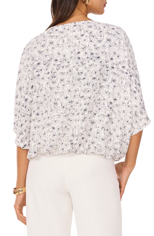 Vince Camuto Floral A-line Top In New Ivory