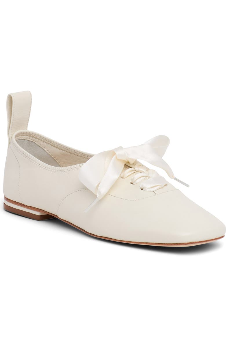 Cinq à Sept Christina Lace-Up Flat, Main, color, Ivory