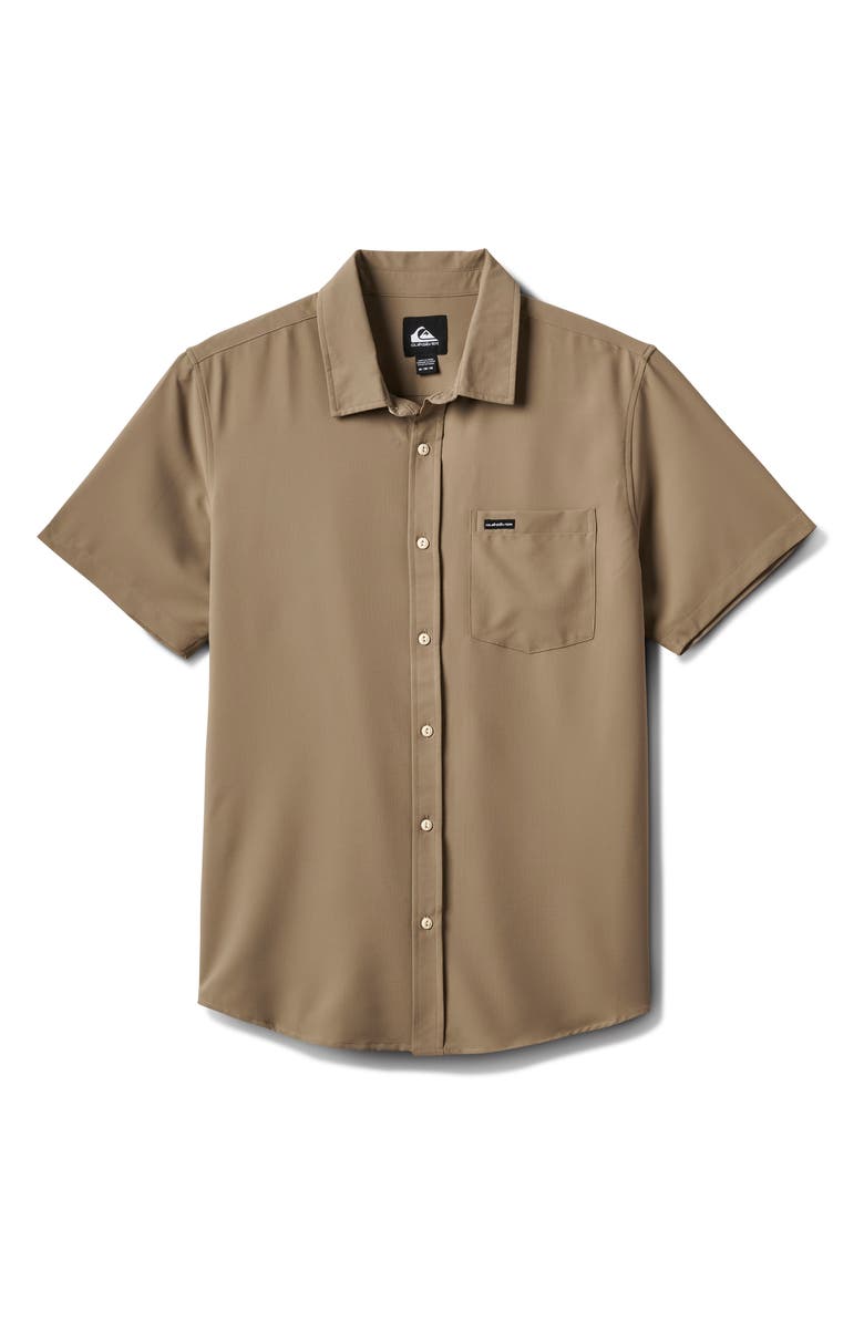 Quiksilver Allport Classic Short Sleeve Performance Button-Up Shirt, Alternate, color, Fallen Rock