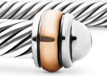 Cable Classics Sterling Silver & 18K Yellow Gold Bracelet, 4mm