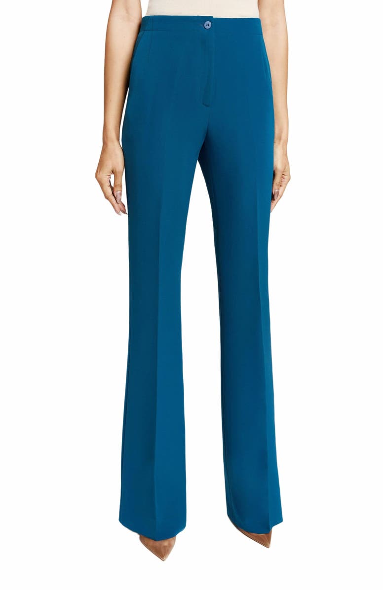 Santorelli BETH Flared Pant in Stretch Techno Crepe, Alternate, color, Aquamarine