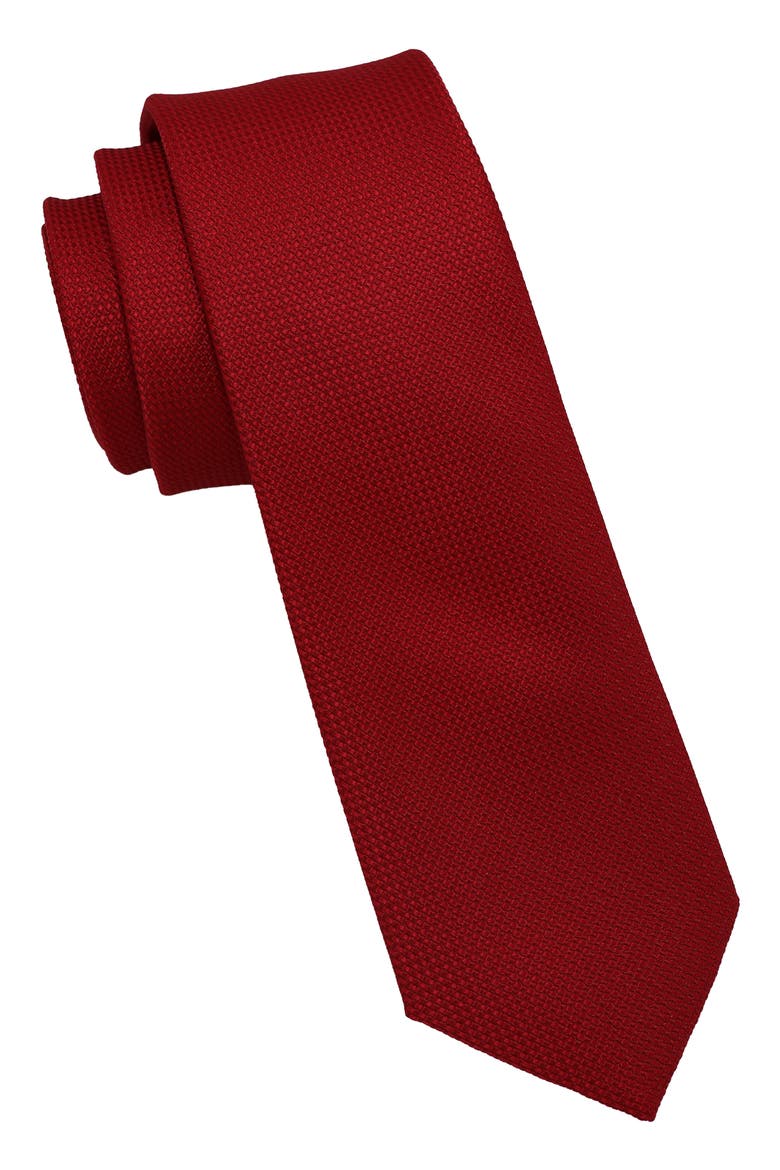 Textured Solid Tie, Main, color, RED