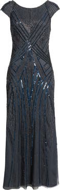 Pisarro Nights Embellished Cap Sleeve Gown