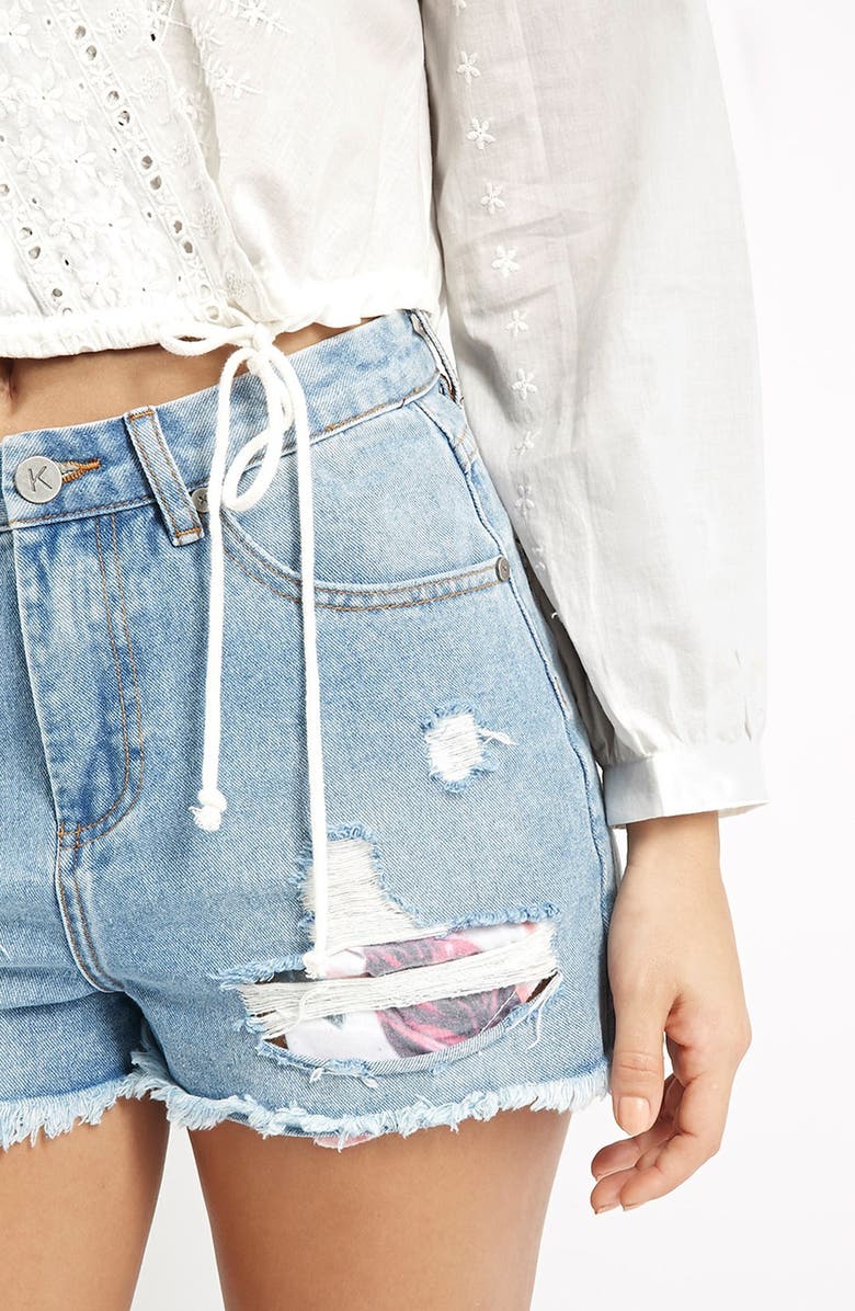 Topshop KENDALL + KYLIE at Topshop Embroidered Surplice Top, Alternate, color, 