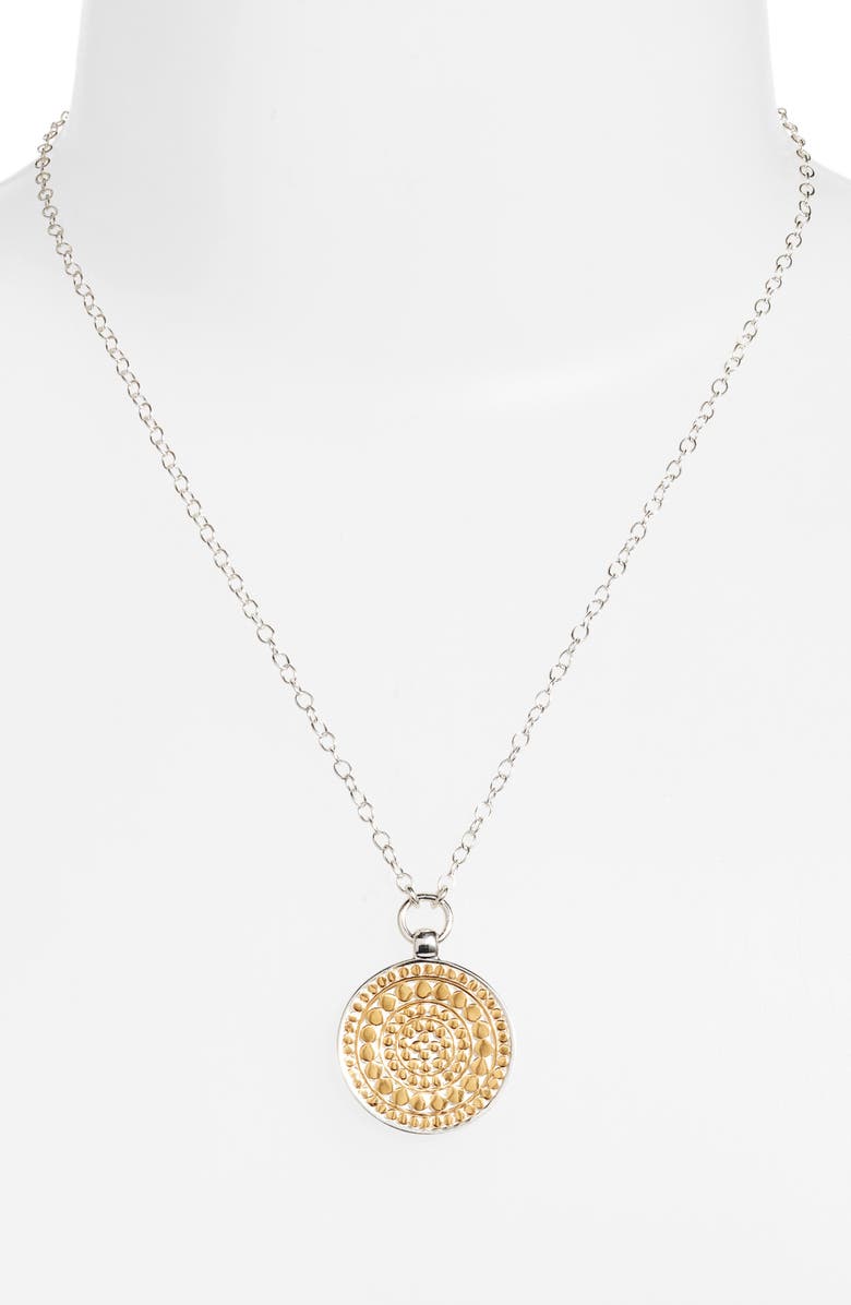 Anna Beck Reversible Two-Tone Medallion Pendant Necklace, Alternate, color, 