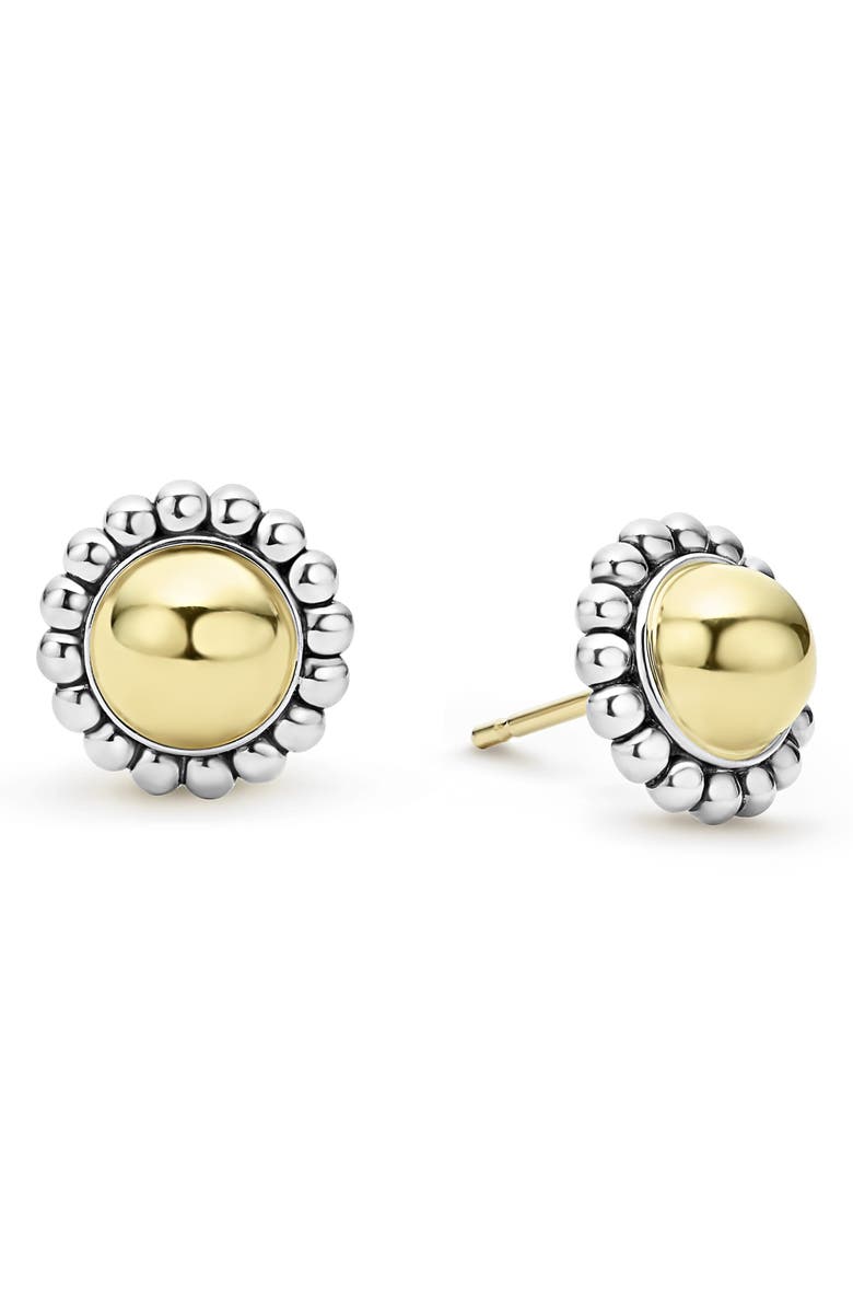 LAGOS High Bar Caviar Round Stud Earrings, Alternate, color, Two-Tone