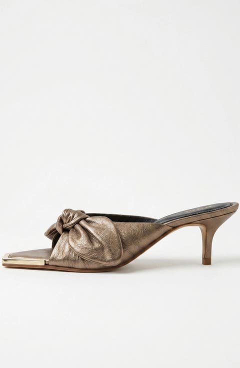 Brida Mule Kitten Heel Haumea Gold