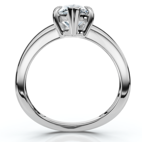 Bliss Diamond Certified 2ct Minali Curved Pear Diamond Engagement Ring 14k Gold/pt Lab Grown In Silver