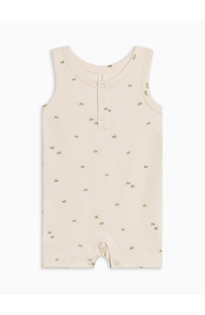 Colored Organics Nile Organic Tank Romper, Main, color, Grasshopper / Fern + Mint
