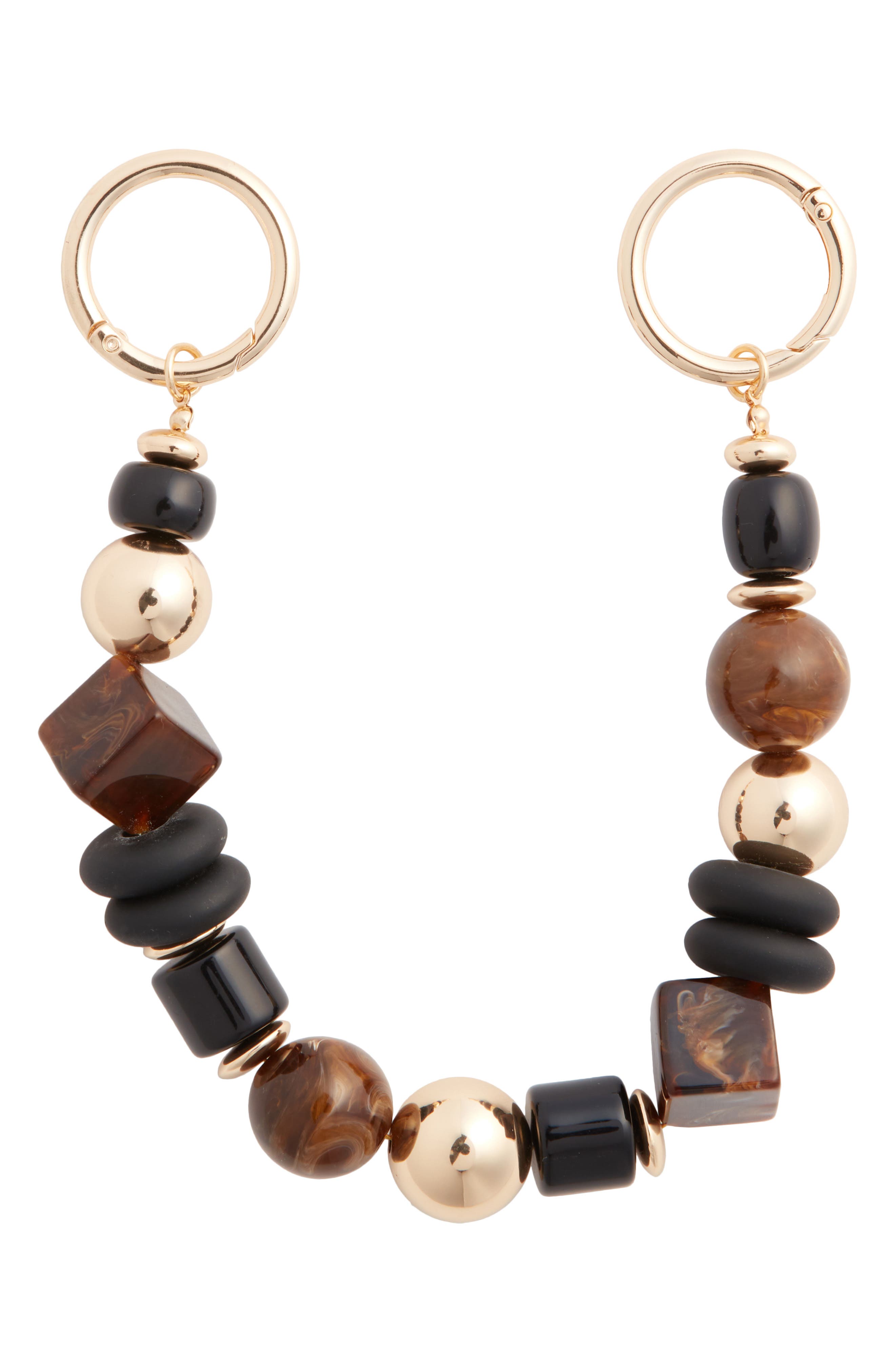 Chelsea28 Beaded Bag Chain, Main, color, Black- Gold