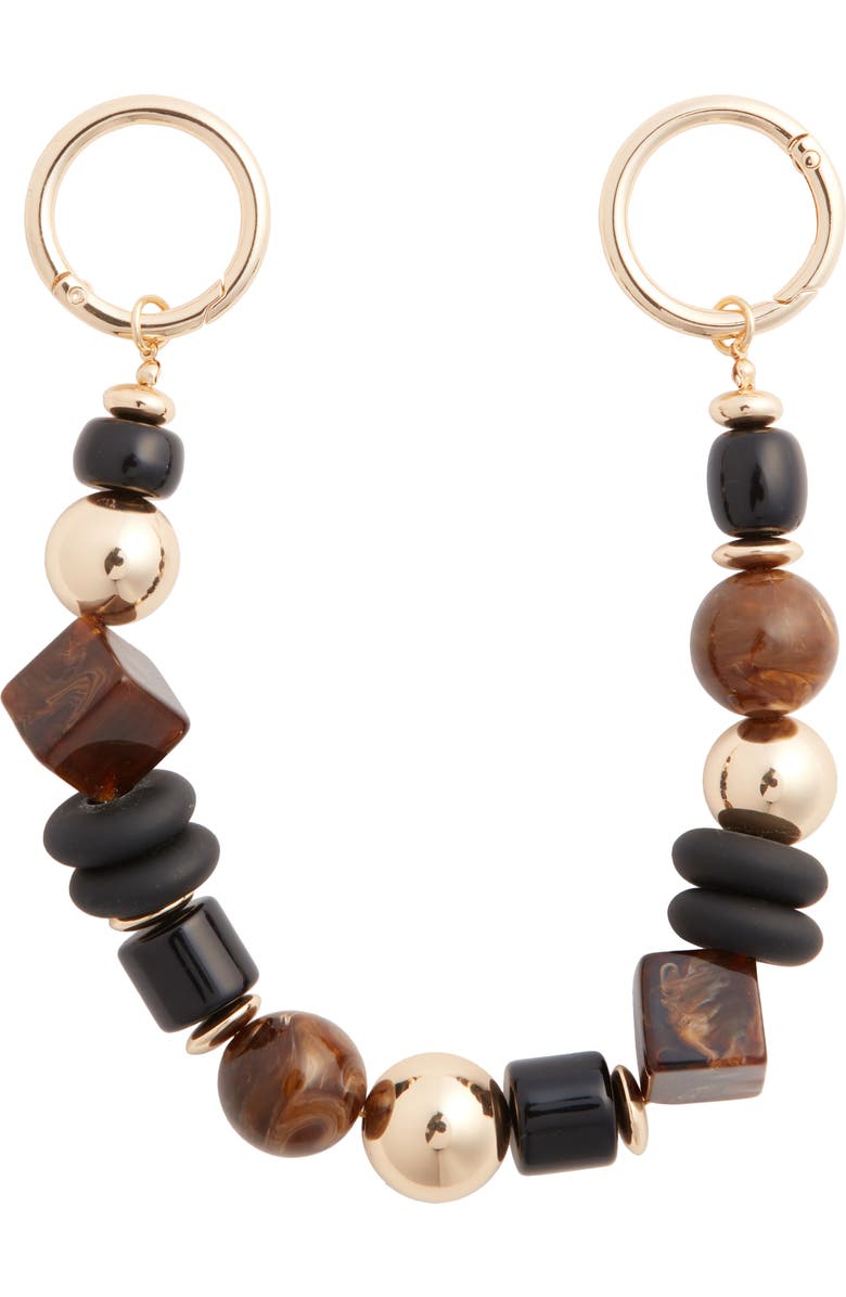 Chelsea28 Beaded Bag Chain, Main, color, Black- Gold