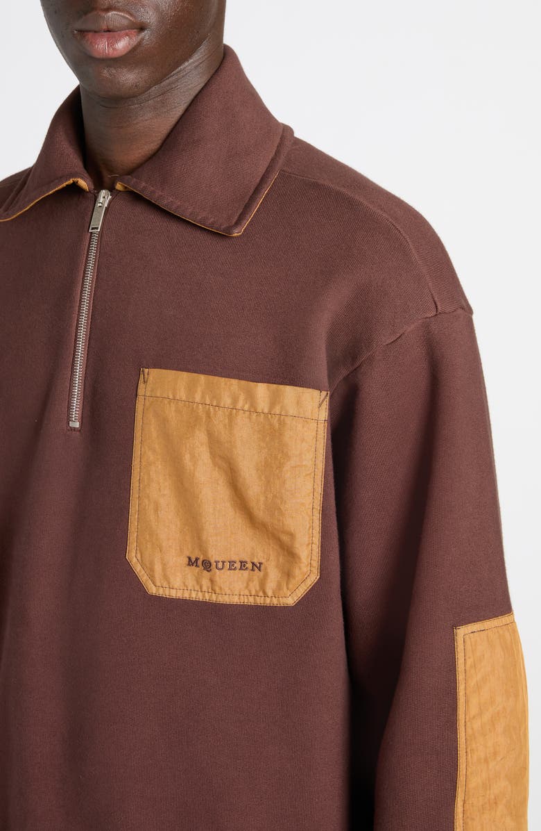 McQueen Mixed Media Half Zip Track Top, Alternate, color, 