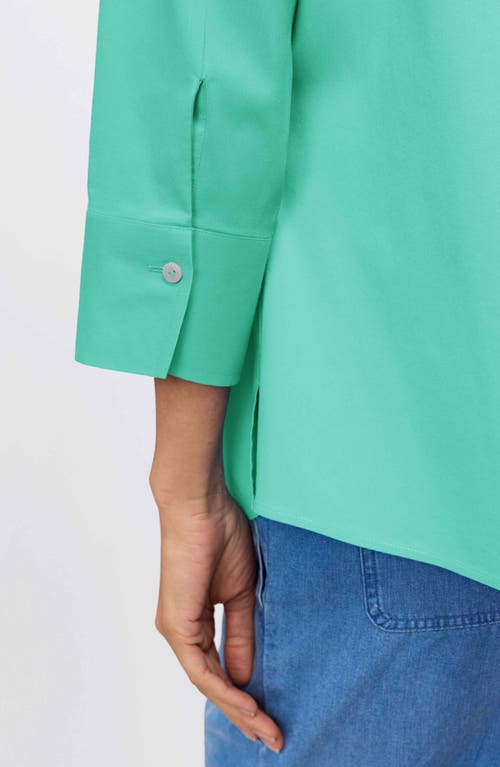 Foxcroft Mary Button-up Blouse In Green