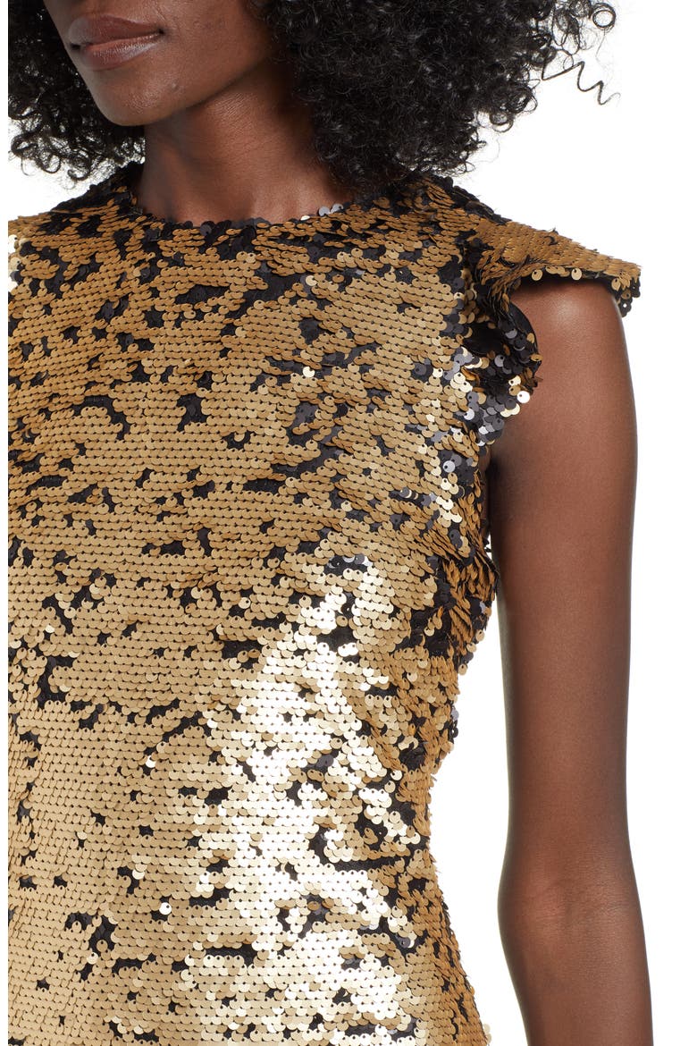Sequin Babydoll Dress, Alternate, color, GOLD
