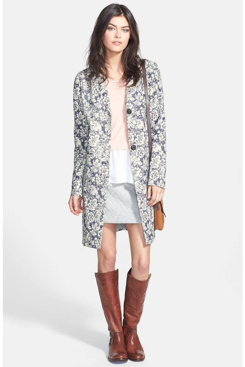 Hinge® Floral Print Jacket, Main, color, INDIGO