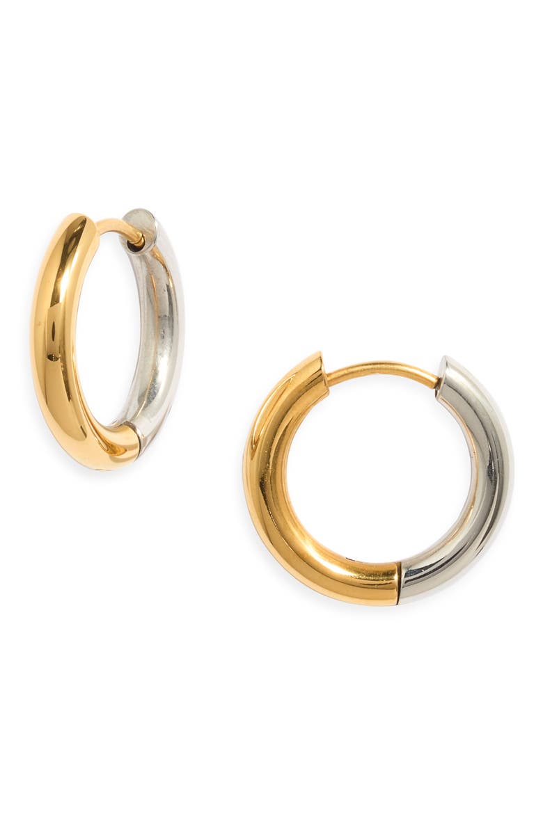 Layla Mixed Metal Huggie Hoop Earrings, Main, color, GOLD