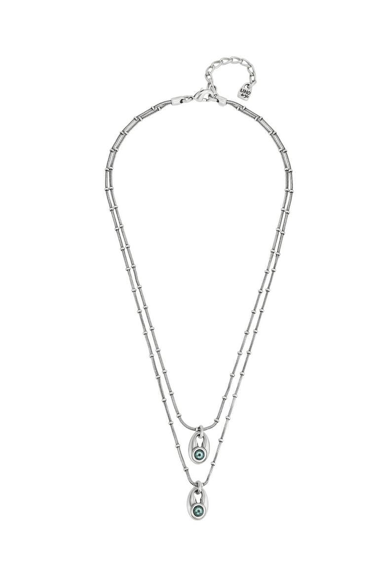 Double Strand Crystal Necklace, Main, color, Silver