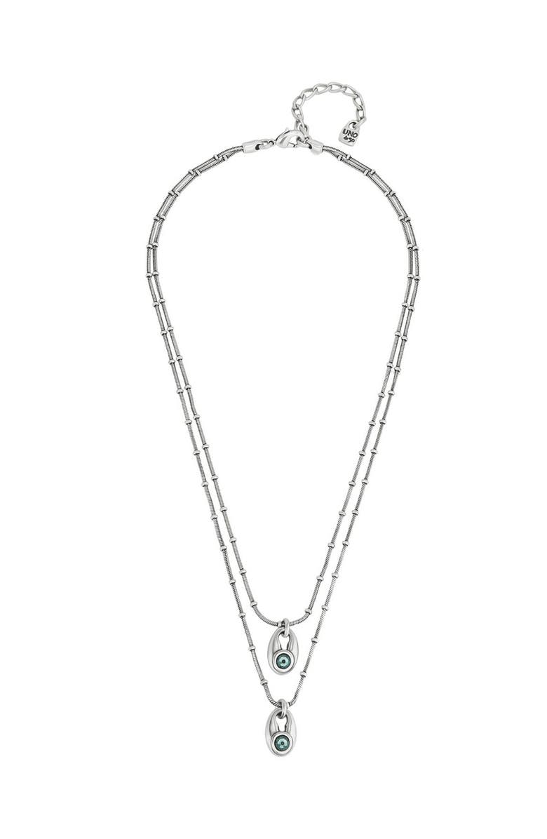 UNODE50 Double Strand Crystal Necklace, Main, color, Silver