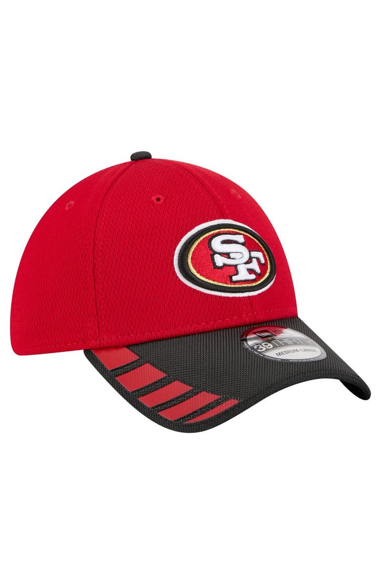 New Era Men's New Era Scarlet San Francisco 49ers Visor Hit 39THIRTY Flex Hat, Alternate, color, Scarlet