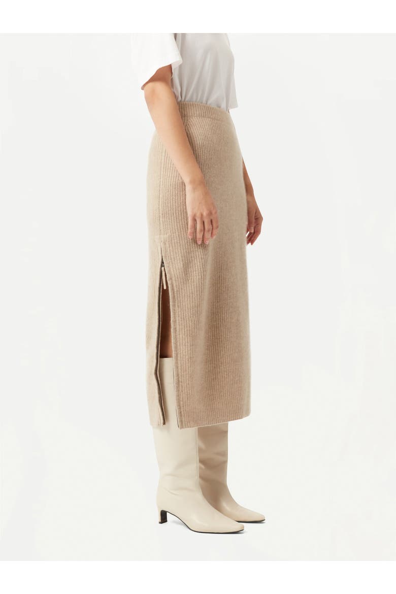 Cashmere Skirt with Zip, Alternate, color, warm grey