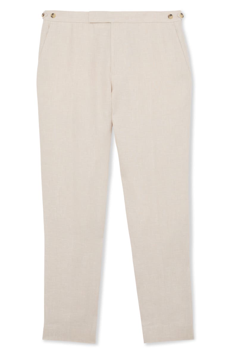 Reiss Atlantic Tailored Fit Linen Pants, Alternate, color, Stone
