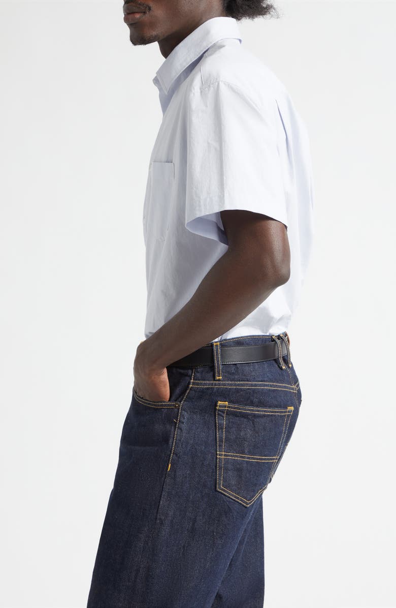 Noah Oversize Short Sleeve Cotton Poplin Button-Up Shirt, Alternate, color, Periwinkle