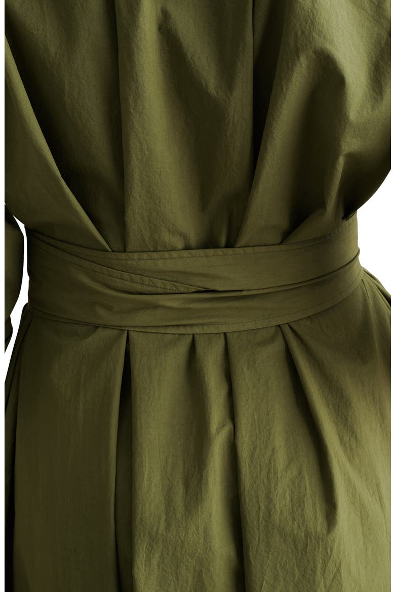 Long Sleeve Midi Shirtdress, Alternate, color, MILITARY OLIVE