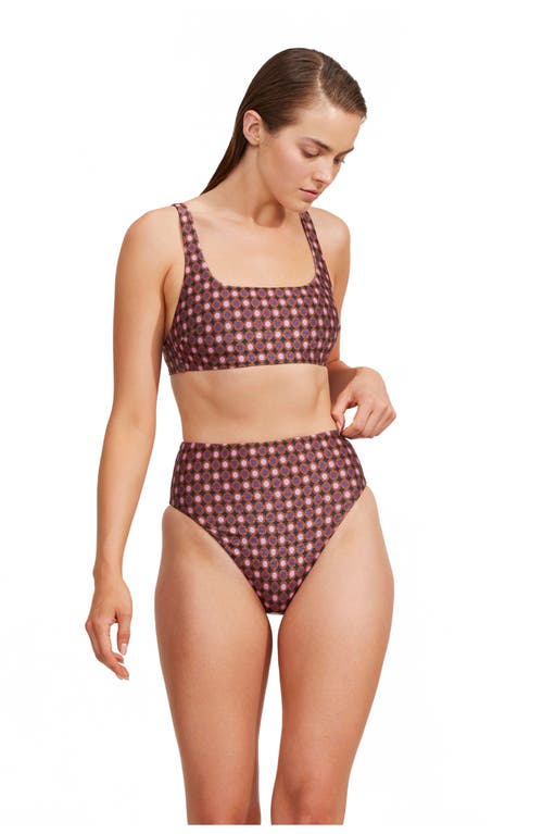 Luma Gottex Vintage Charm Square Neck Bikini Top In Multi