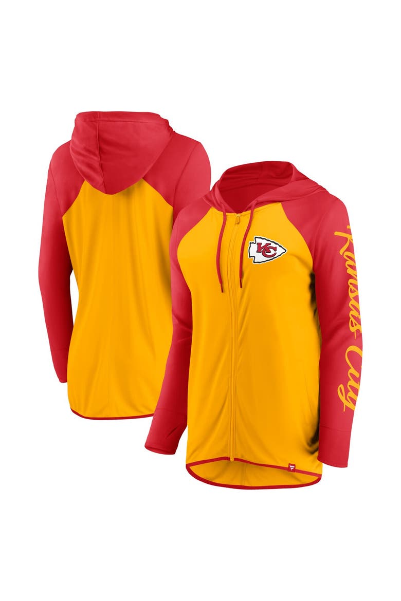 Women's Fanatics Gold/Red Kansas City Chiefs Script Full-Zip Hoodie, Main, color, Gold