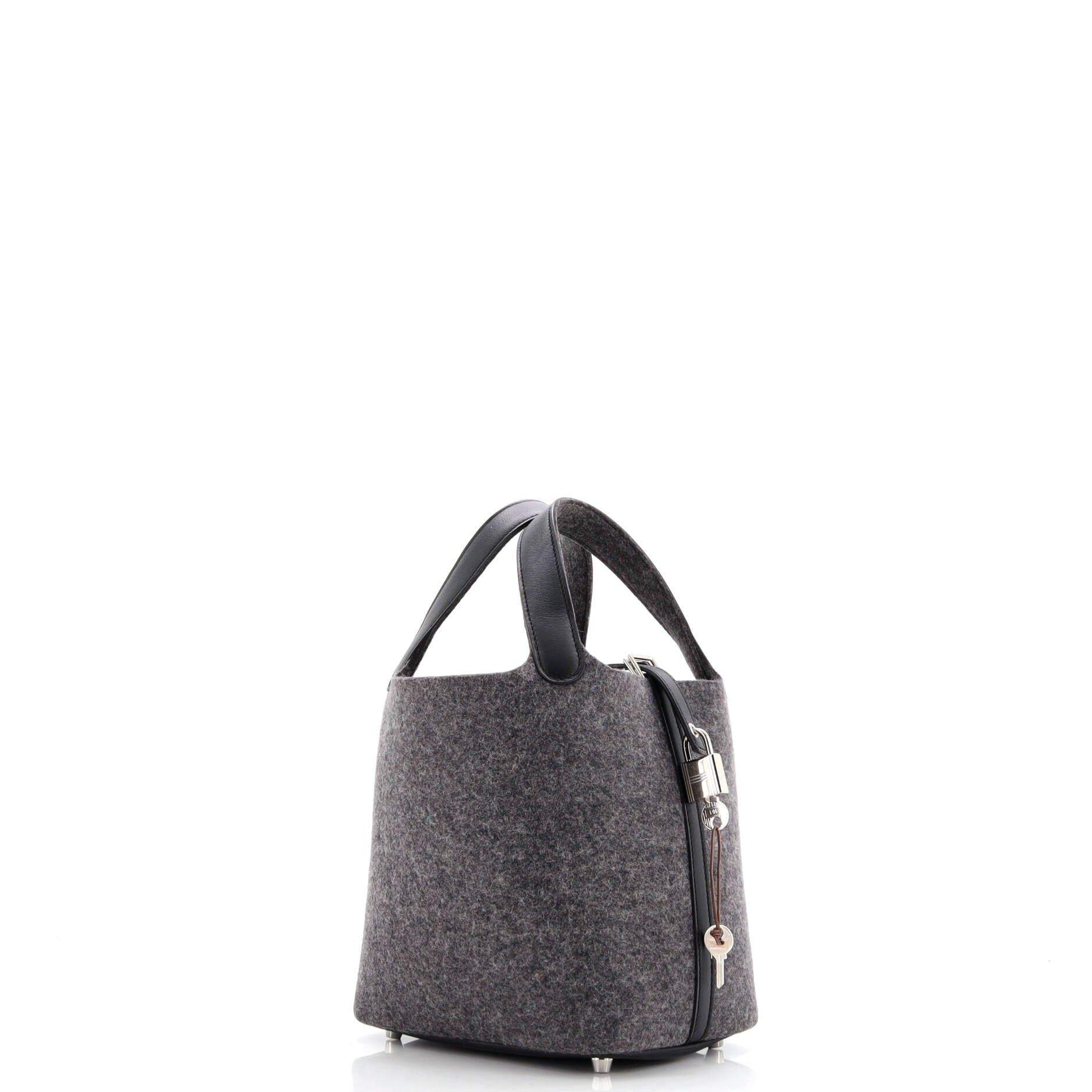 Picotin Lock Bag Felt with Leather PM, Alternate, color, Grey