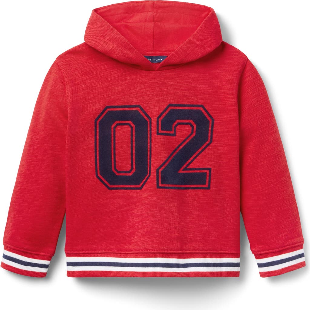 Janie And Jack The Athletic Hoodie In Red
