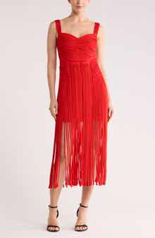 Simkhai Darby Fringe Hem Midi Dress